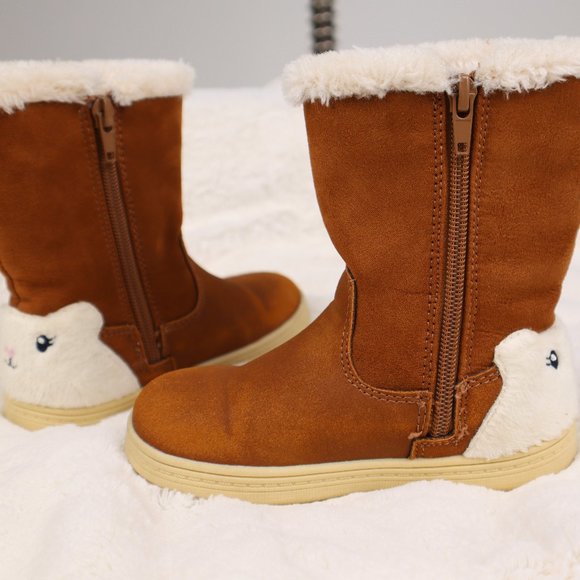 Carter's Brown Suede Winter Boots w Sherpa Interior Snow Bunny Ugg Style Size 9 - Picture 5 of 7